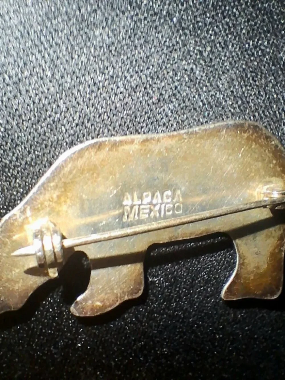 Vintage Native American Sterling Inlay & Mexican Alpaca Abalone Bear Brooch Lot